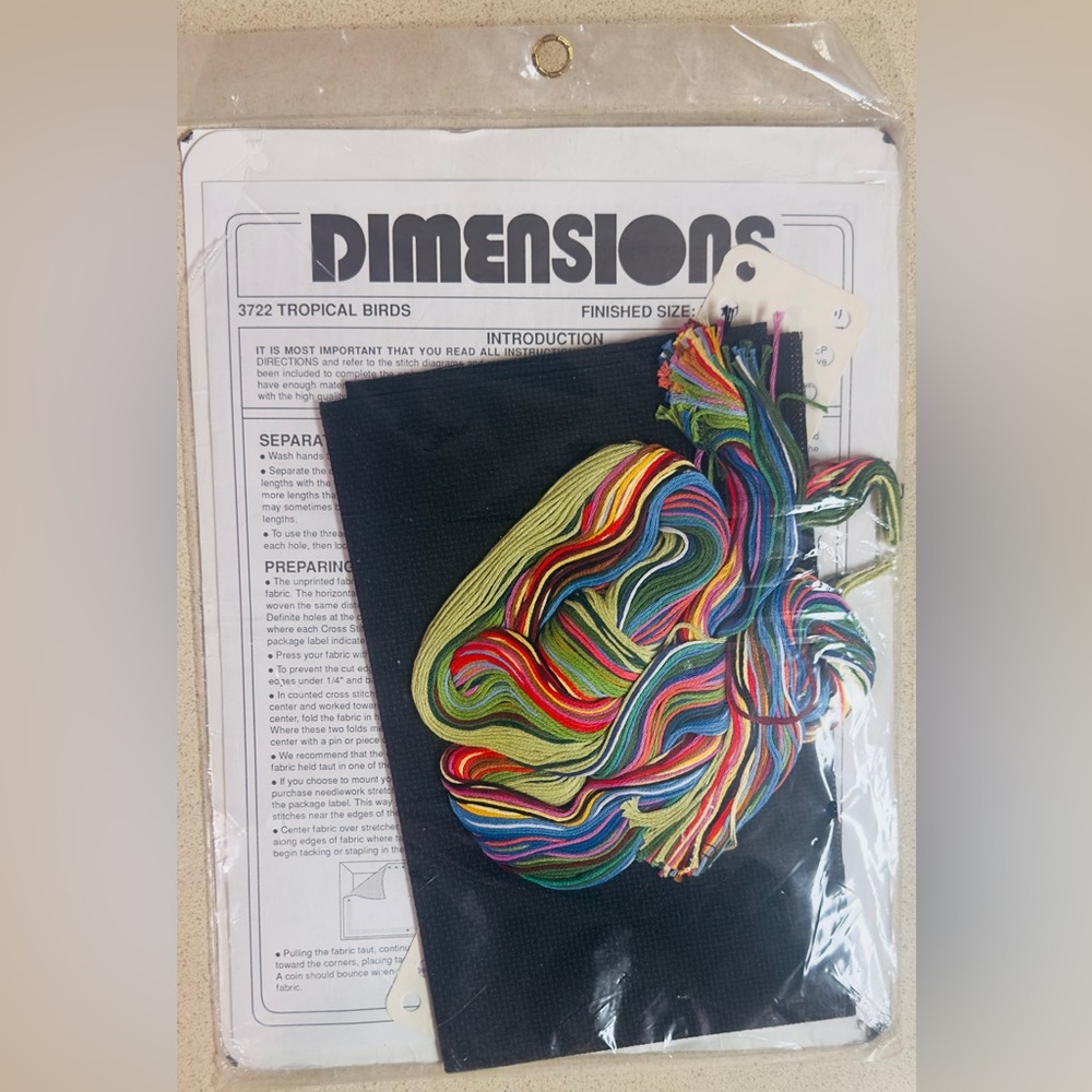 Dimensions Tropical Birds Counted Cross Stitch Kit #3722; Year: 1992- Vintage